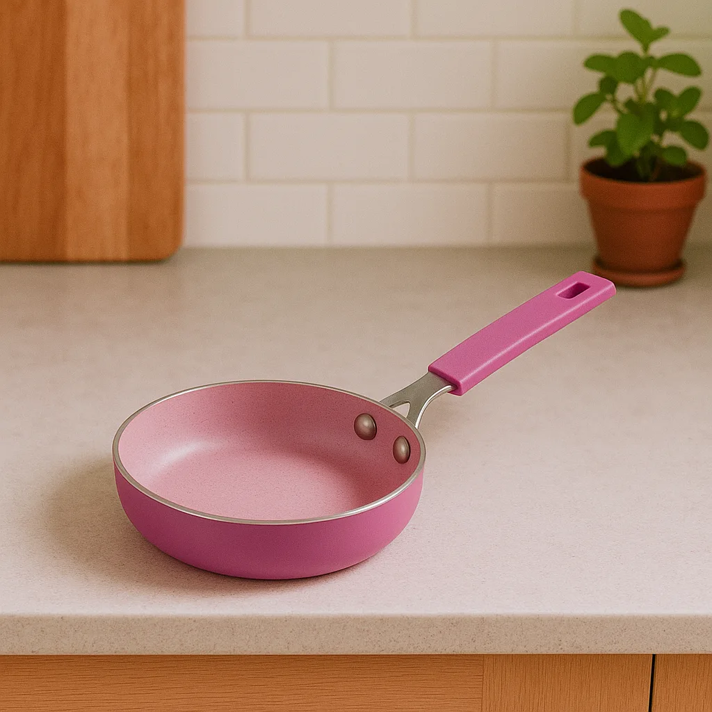 WT-FP012 Plum Red Round Spiral Bottom Frying Pan — image 3