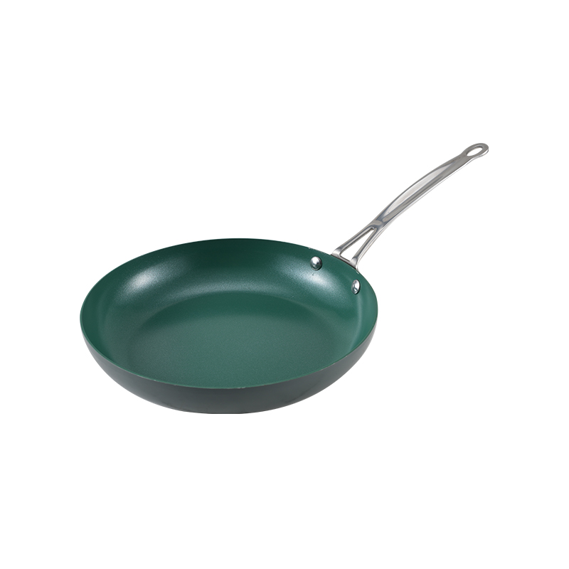 WT-FP027 Green Ceramic Non-stick Painting Pressed Frying Pan — image 2